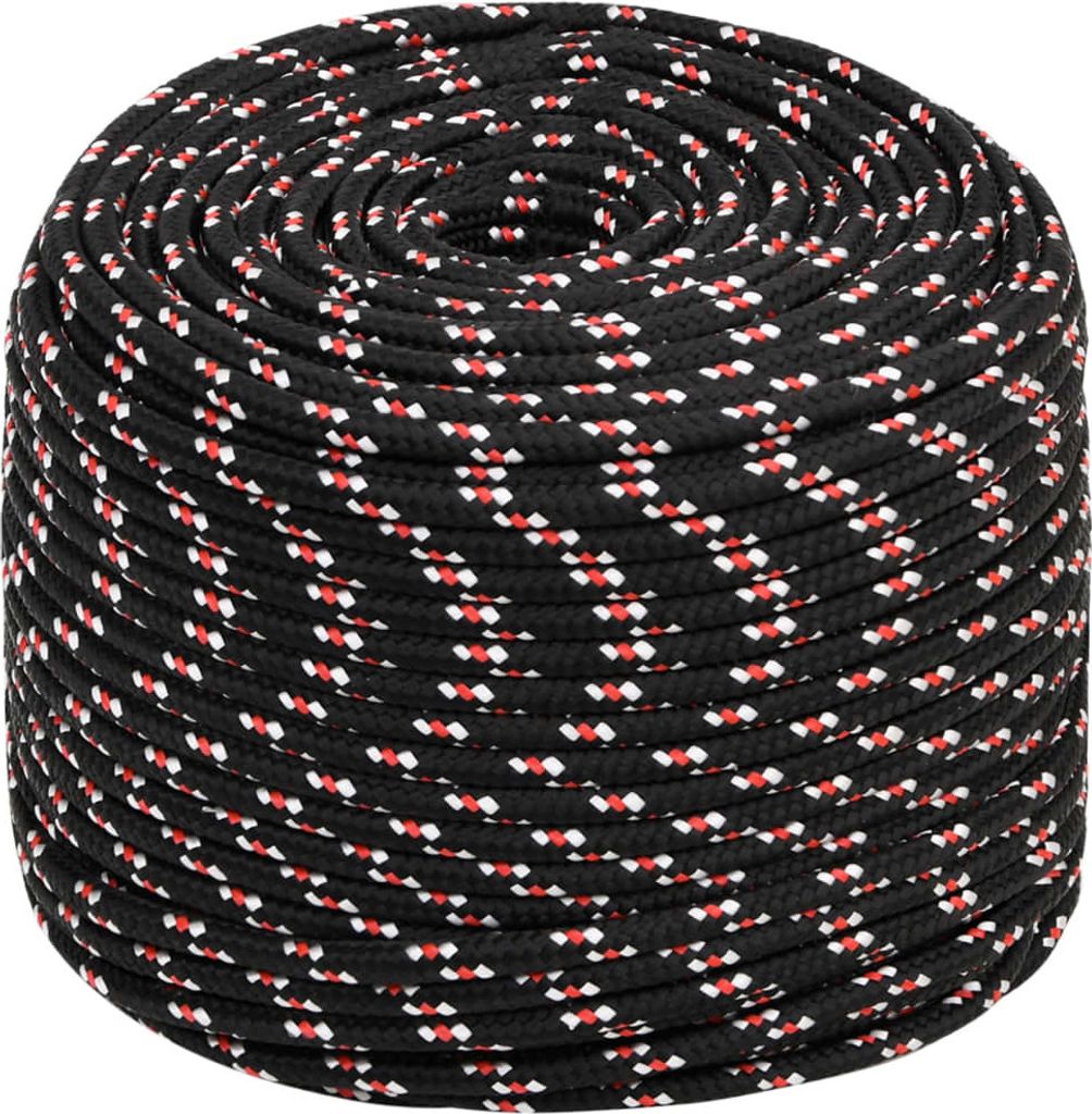 vidaXL Corda da barca nera 10 mm 100 m polipropilene Immagine del prodotto 