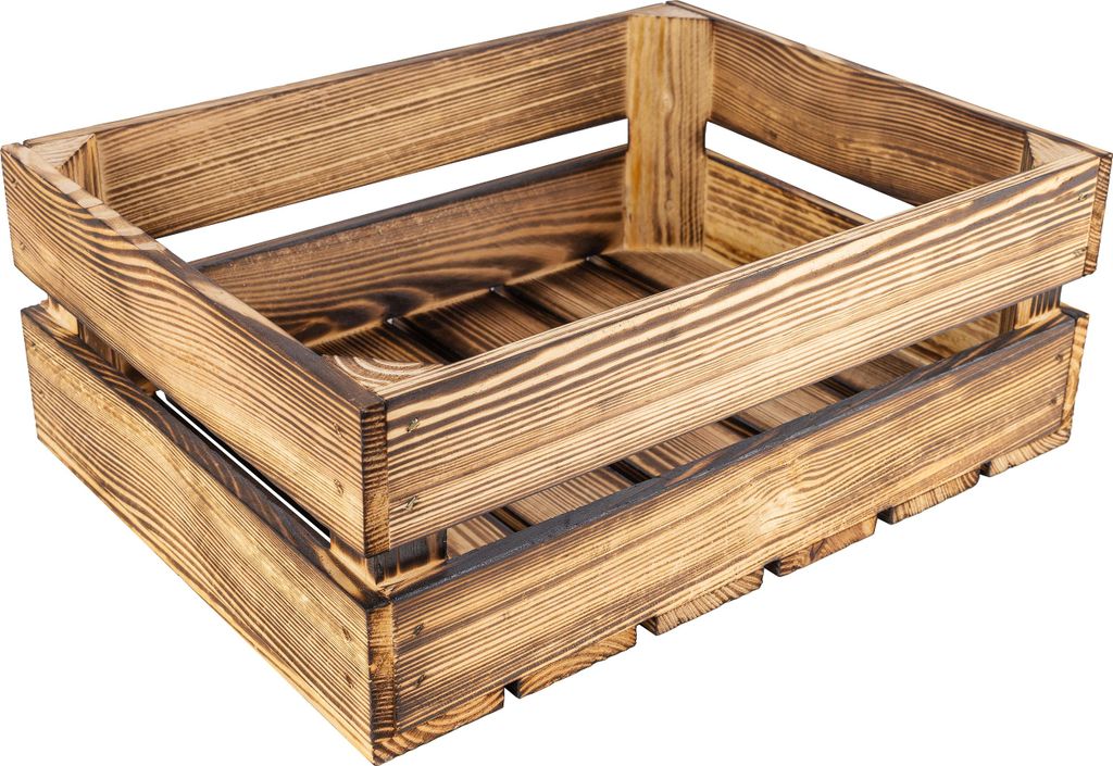 Creative Deco Caisse en Bois Flammé 40 x 30 x 15cm Caisse Image du produit 