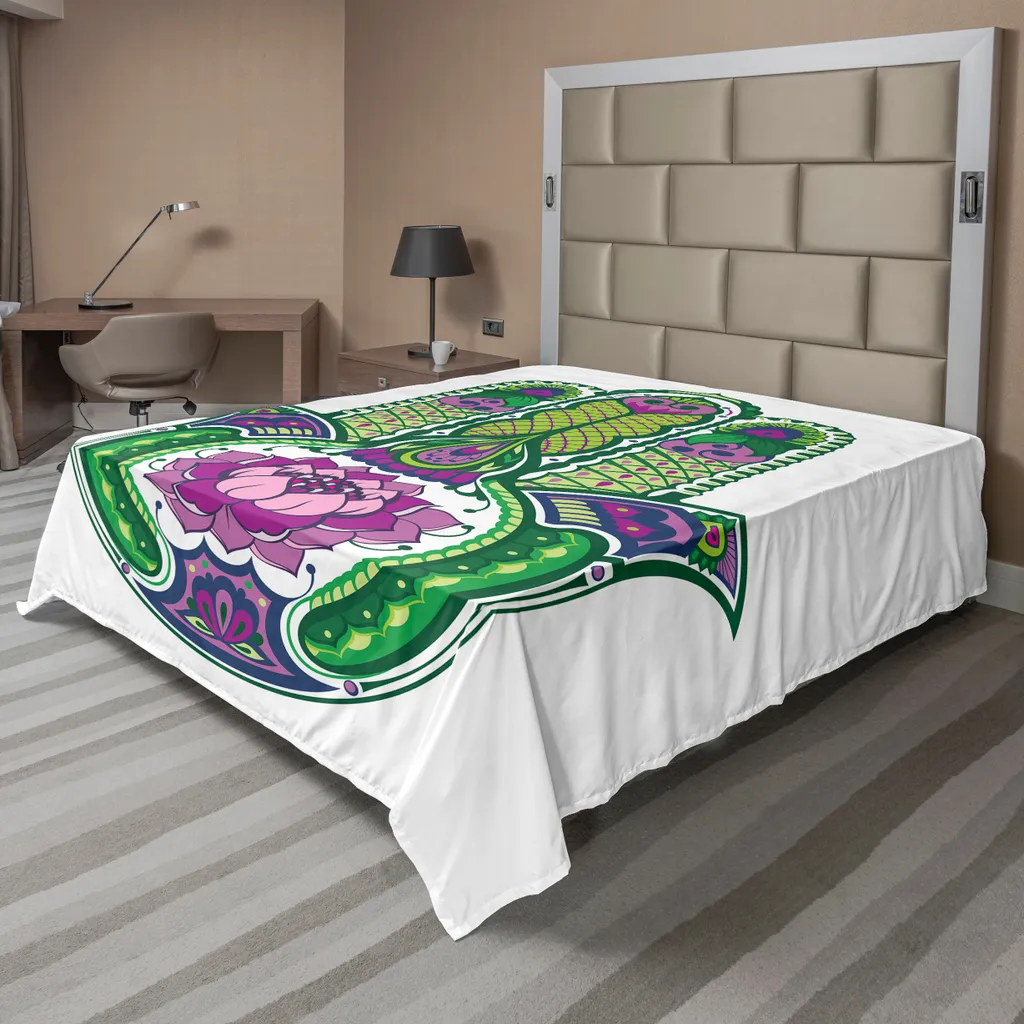 Lenzuolo Decorativo Hamsa ABAKUHAUS Viola Verde 244x205 - Stile Boho