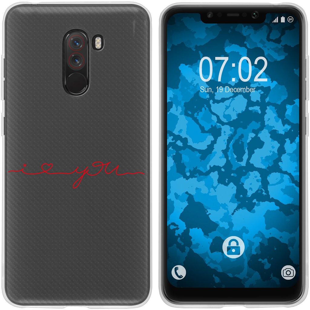 PhoneNatic Case kompatibel mit Xiaomi Pocophone F1 Silikon-Hülle in Love Wörter M2