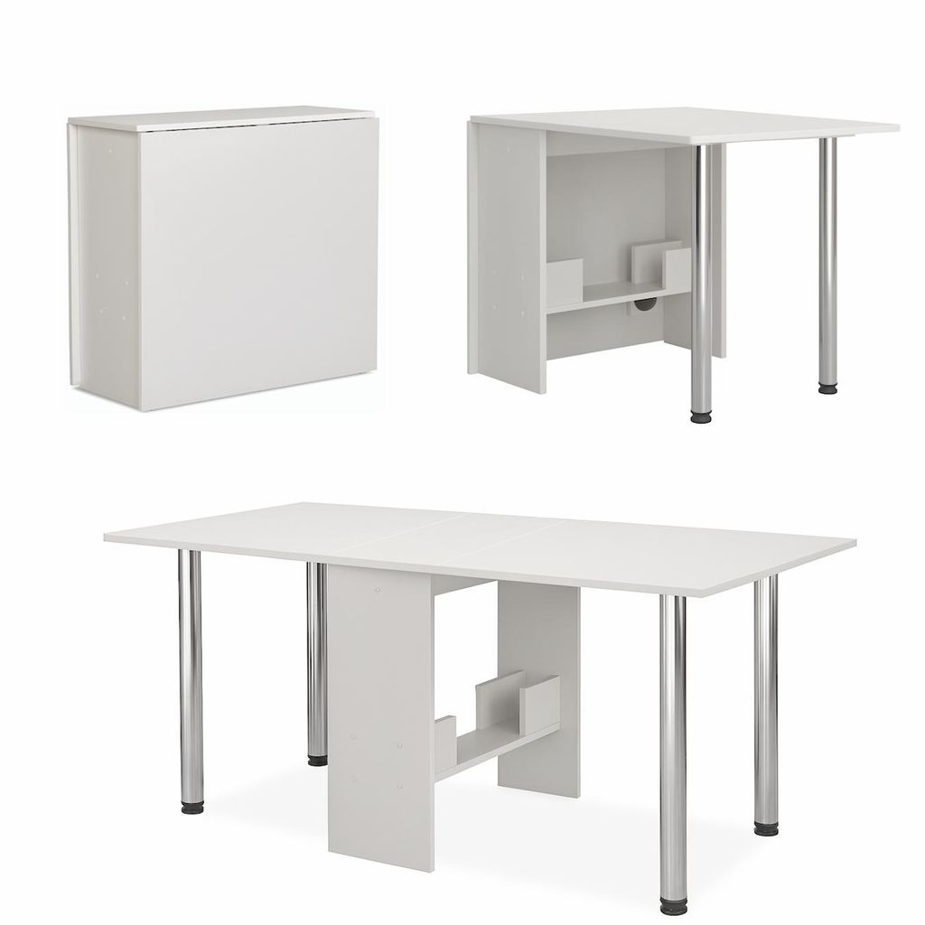 Tisch klappbar, ausklappbar , weiß, Klapptisch, Bürotisch, Produktbild 