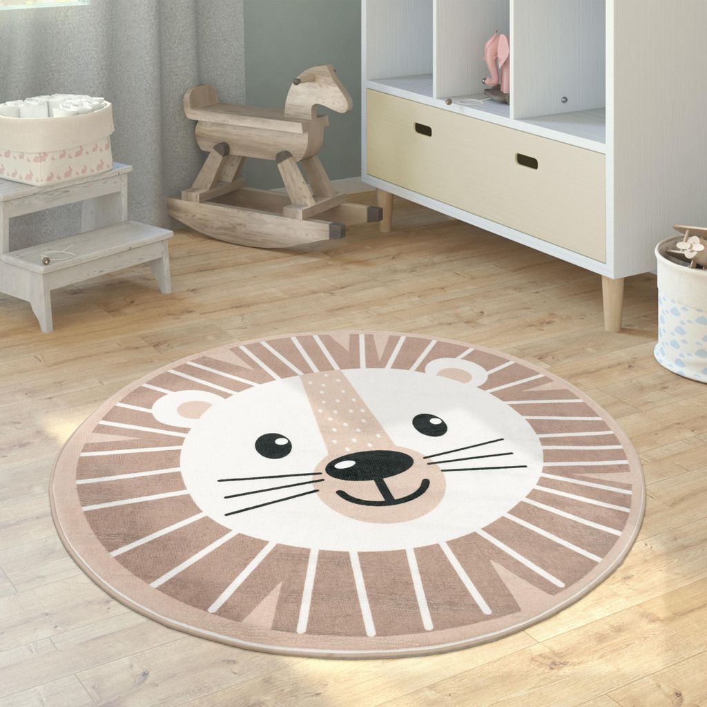 Kinderteppich Teppich Kinderzimmer Rund Spielmatte Produktbild 