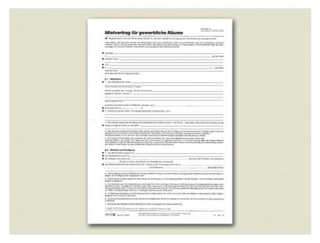 BRUNNEN Mietvertrag Gewerberäume 1025203 Produktbild 