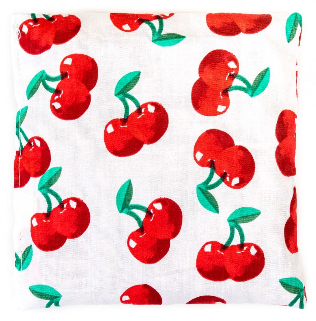Kirschkernkissen 12x12cm cherry-white - Wärmekissen & Kältekissen - Körnerkissen mit Kirschkerne