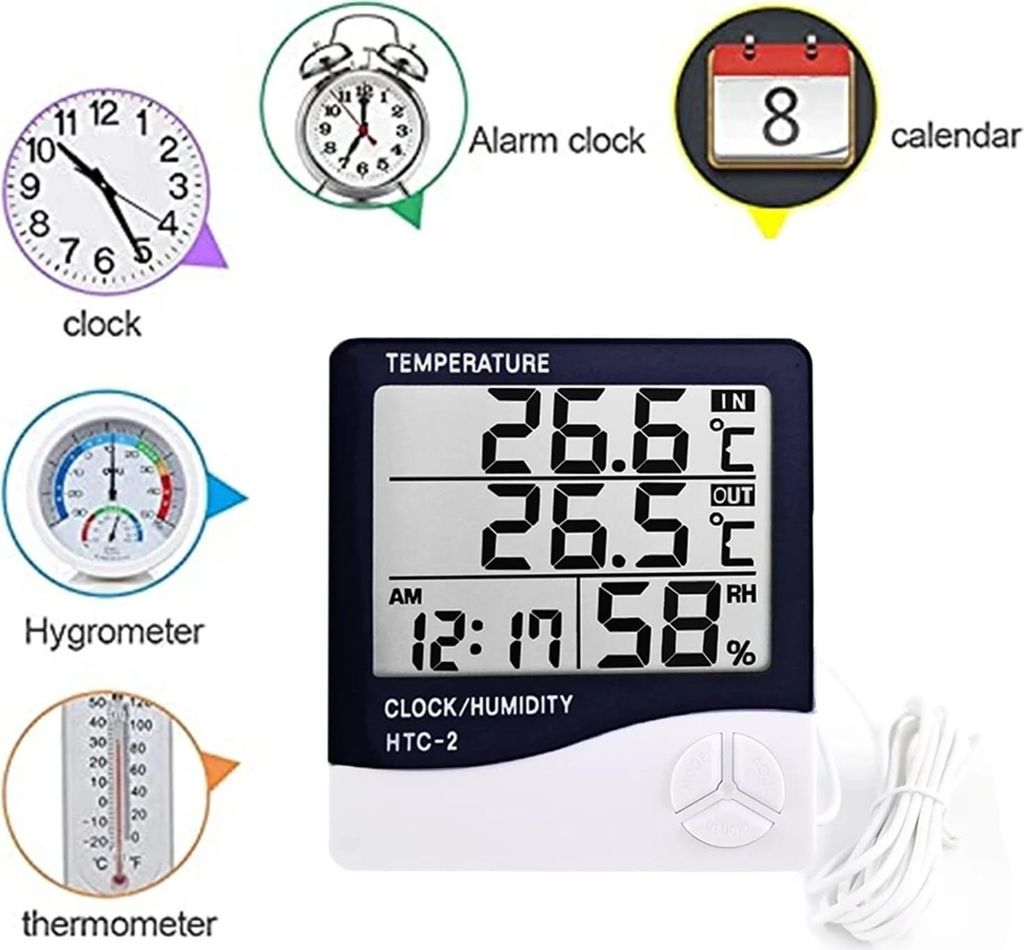 Wetterstationen mit LCD - elektronischem digitalem Display zur Messung von Temperatur, Feuchtigkeit und Wind in Innen - und Außenbereichen