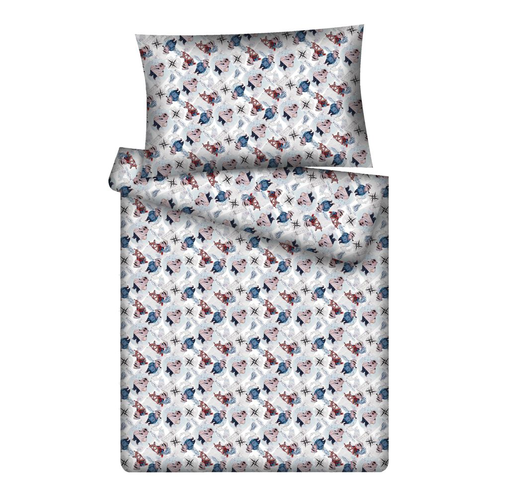 KiGATEX Kinderbettwäsche 100x135 "Käpten Bär" – 2-teilig mit Reißverschluss – 100?% Baumwolle – Decke + Kissen – weich & atmungsaktiv ...