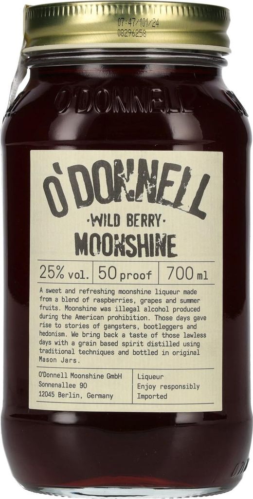 O'Donnell Moonshine Wilde Beere 700ml 25% Vol. Produktbild 