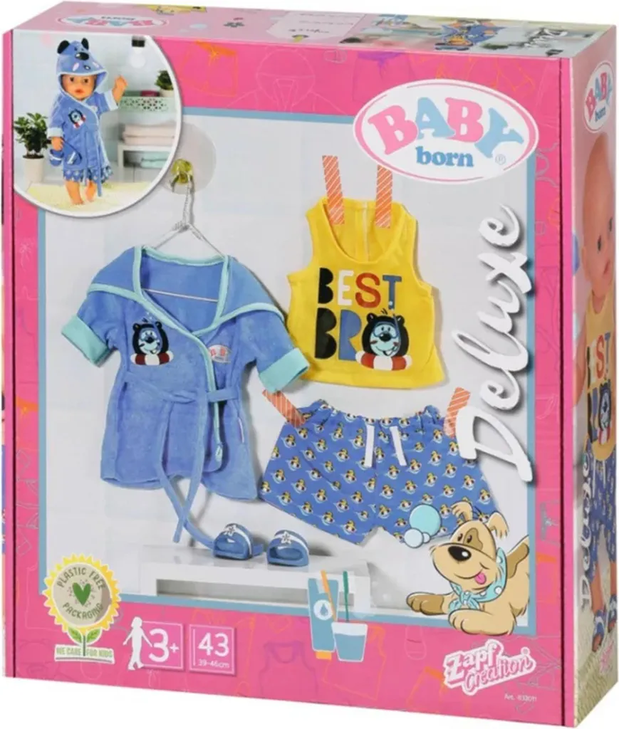 Peignoir de bain poupée 43cm pour le rituel de la toilette bébé