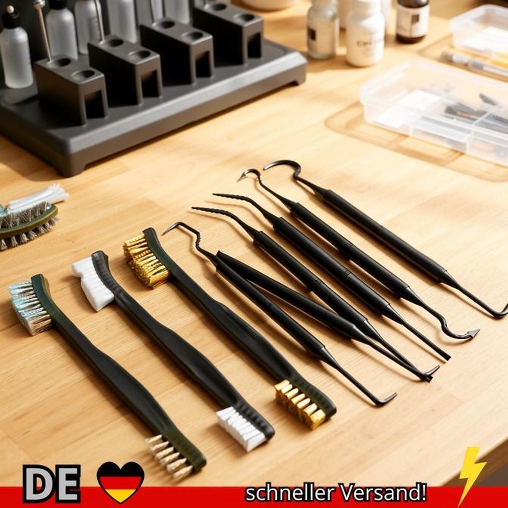 ALLSOME Doppelend-Stahldrahtbürste und Nylon-Pick-Set Universelles