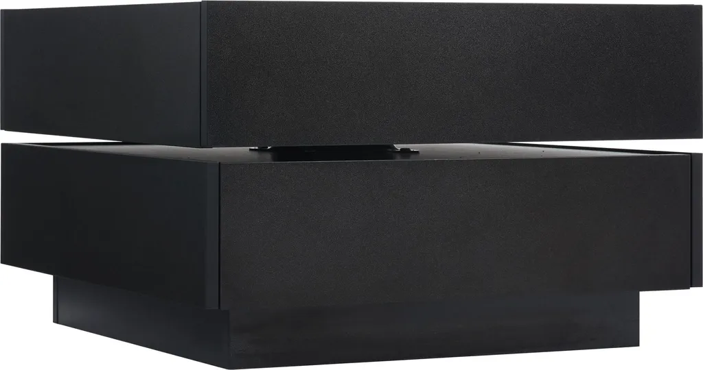 Table basse noire gain de place : plateau pivotant et rangement intégré - 5