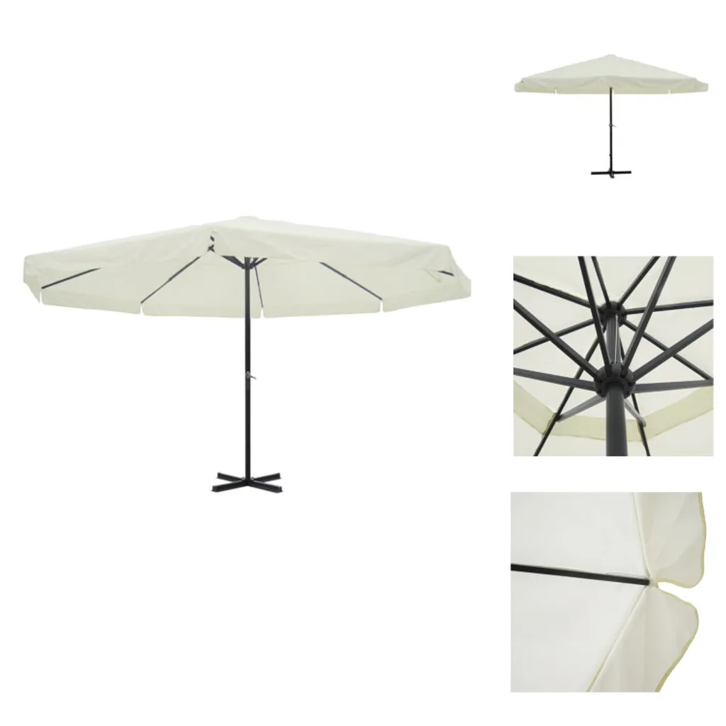 Parasol de Terrasse Blanc 500 cm Aluminium - Protection Solaire XXL Jardin
