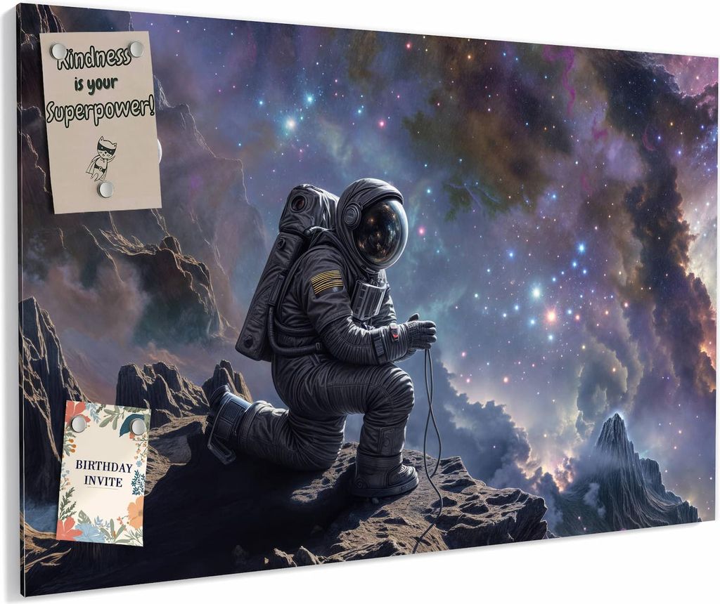 Magnettafel 90x60cm magnetisch & beschreibbar Metall-Board - In All Astronaut