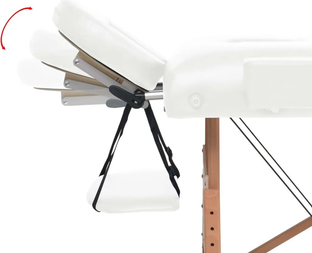 Table de massage blanche 10 cm d'épaisseur pliable à 2 zones - 4