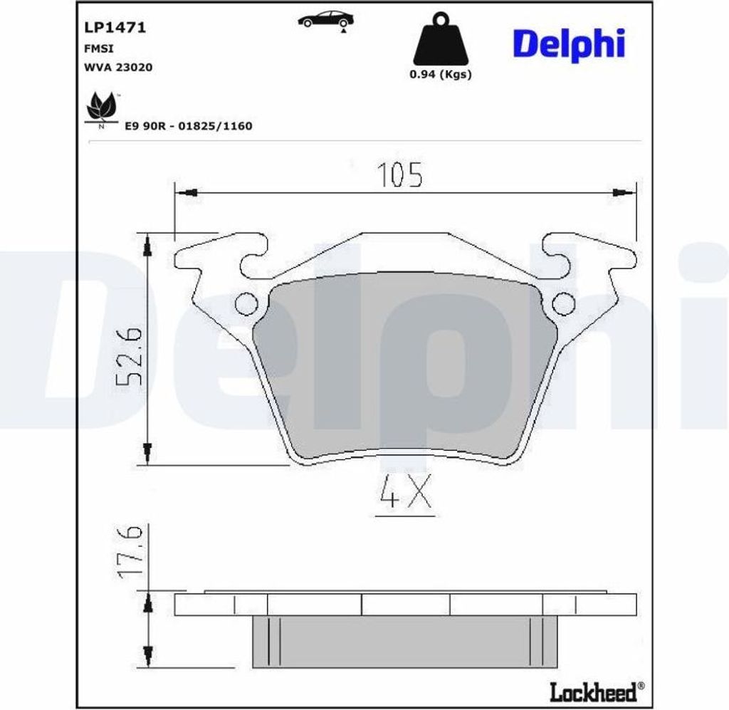 DELPHI Bremsbeläge Satz Hinten Bremsklötze passend für MERCEDES-BENZ VITO Bus (638) LP1471