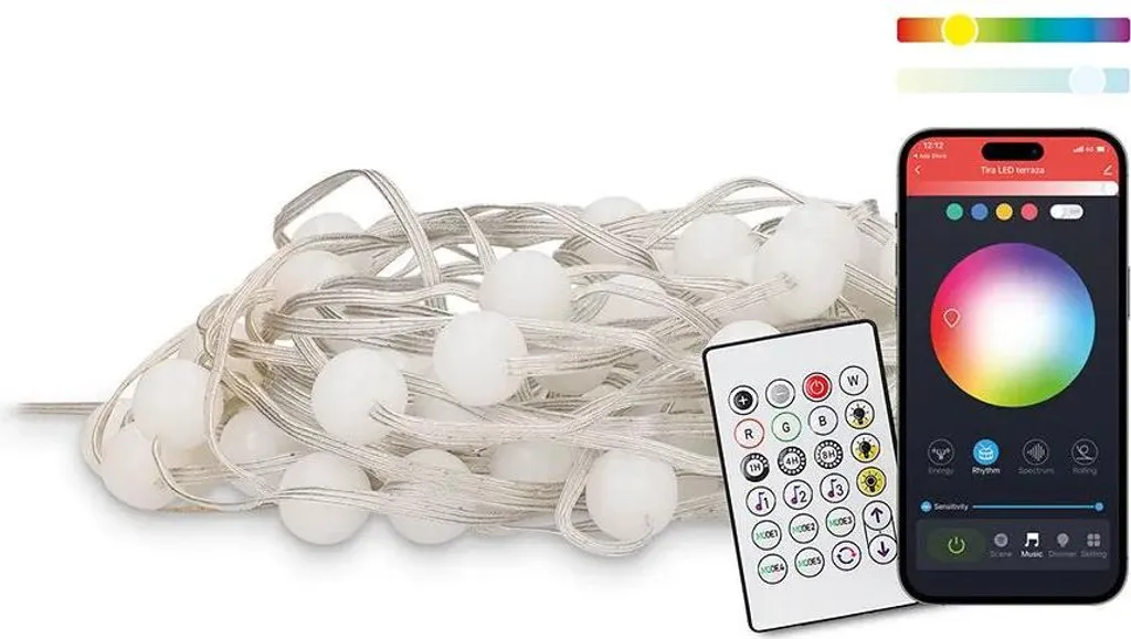 Ruban LED RGBW Bluetooth 10m Ksix BXLEDST10MBU Haute Luminosité E27