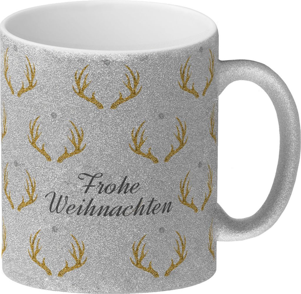 Frohe Weihnachten Glitzer-Glitzer-Kaffeebecher