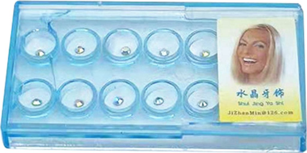 10 Stück Bastelsets Weiß Oral Zähne Edelsteine ​​Kristall Produktbild 1