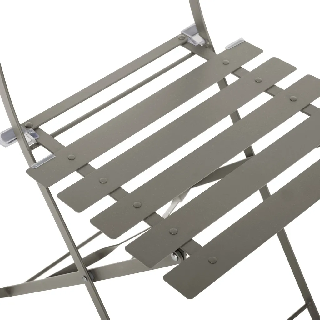 Mobilier de Balcon pour Petit Espace Ensemble Table et Chaises Taupe
