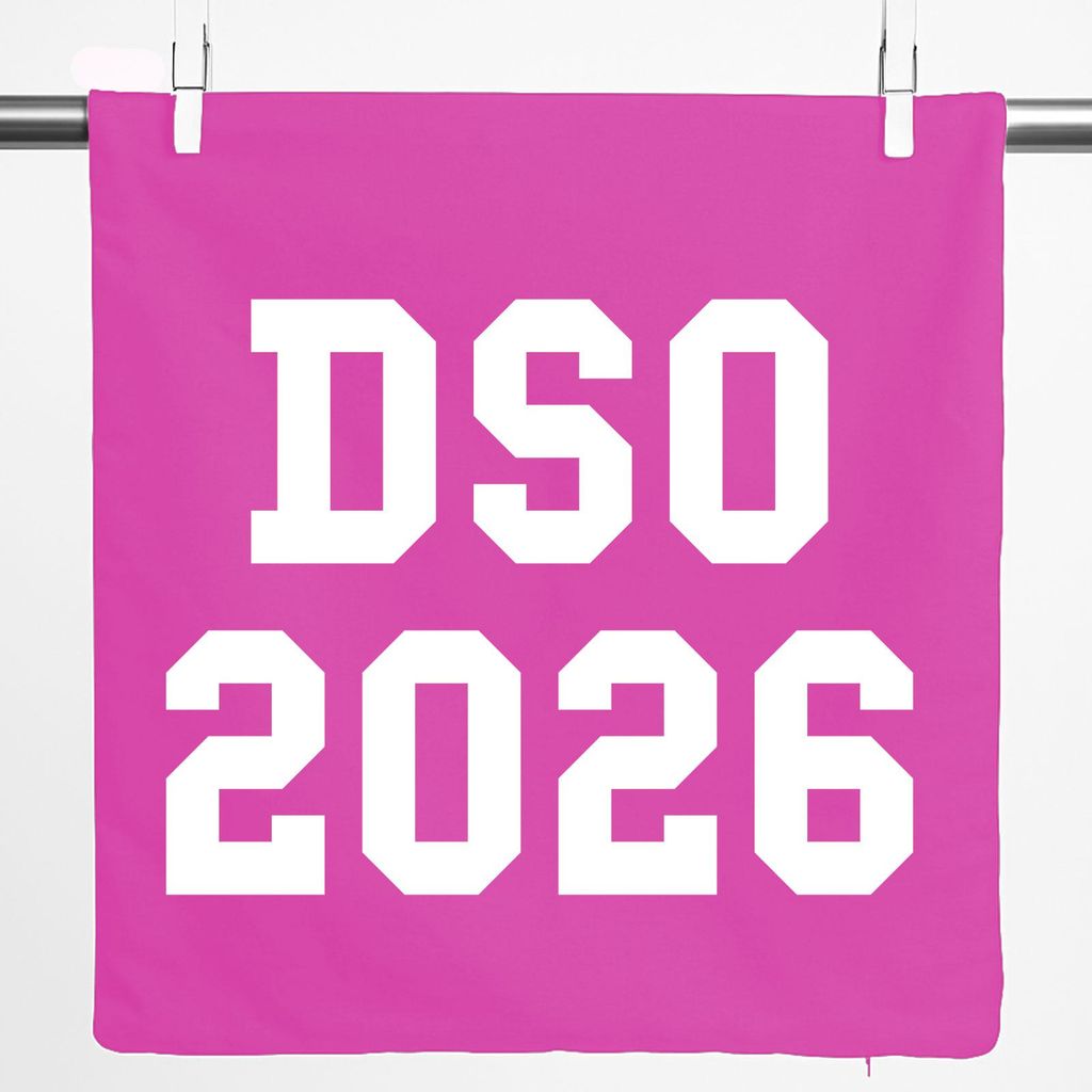 Huuraa Kissenbezug DSO 2026 Abschluss Belgien (ndl.) 40x40cm Fuchsia Baumwolle Dekokissenbezug Geschenkidee