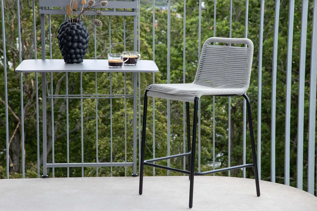 Tabouret de bar d'extérieur résistant Lindos Gris clair 53 cm - 4