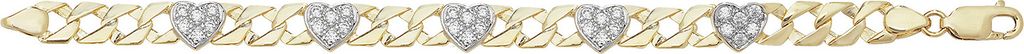 Schönes 9 Karat (375) Gold Herz Baby - Armband mit Zirkonia - 18cm*6mm; TRS37564L7