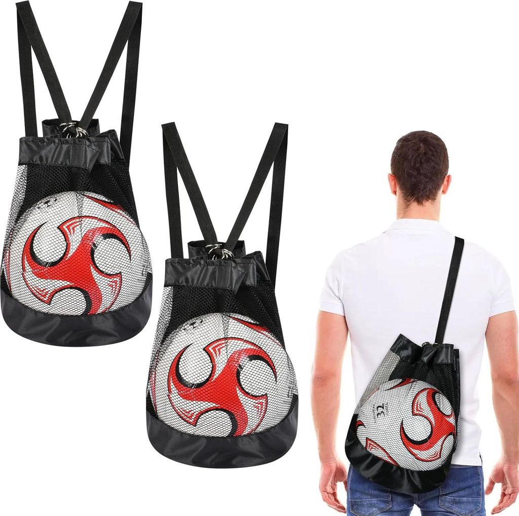 Extra Große Ballnetz, Große Tasche aus Netzgewebe, Tragbare Ballnetz Sports Ball Ballnetz, mit Kordelzug und Schultergurt, für Fußball Basketba...