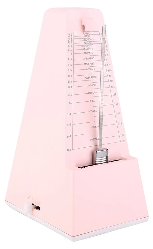 Métronome mécanique professionnel rose avec mouvement en métal durable