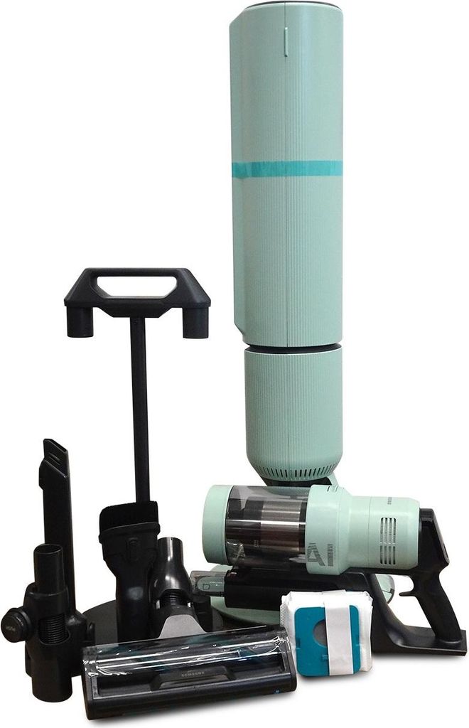 Samsung Bespoke AI Jet Ultra Akku+ CompleteClean, 1050 W Motorleistung, Satin Mint, 2-in-1-Stabstaubsauger, Beutellos, Mintfarbe, 0,5 l, Trocken, HEPA