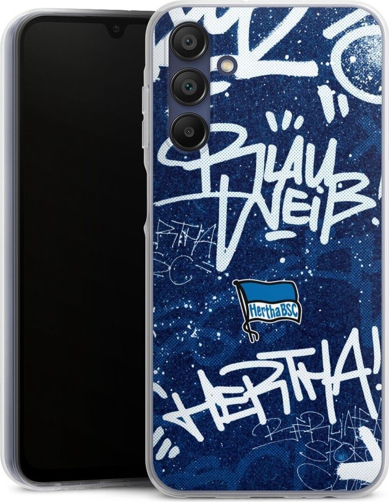 DeinDesign Handyhülle für Samsung Galaxy A15 Silikon Hülle Case Smartphone Schutzhülle Graffiti Hertha BSC Offizielles Lizenzprodukt