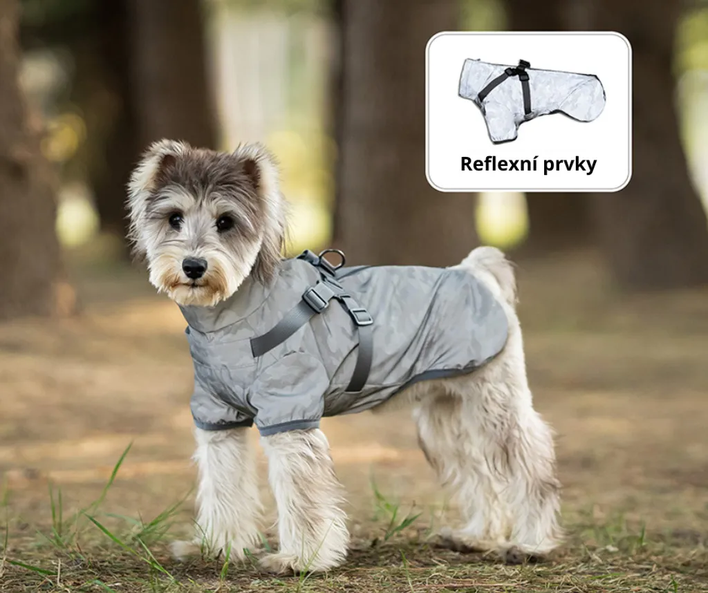 Mantellina per cani riflettente ARMY con scudi, taglia 3XL