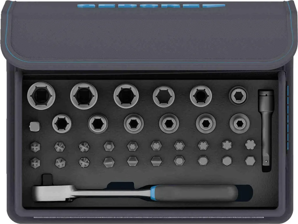 GEDORE TC 666-MU-20 Set di chiavi a bussola con cricchetto 1/4" 35 pezzi, 3085015