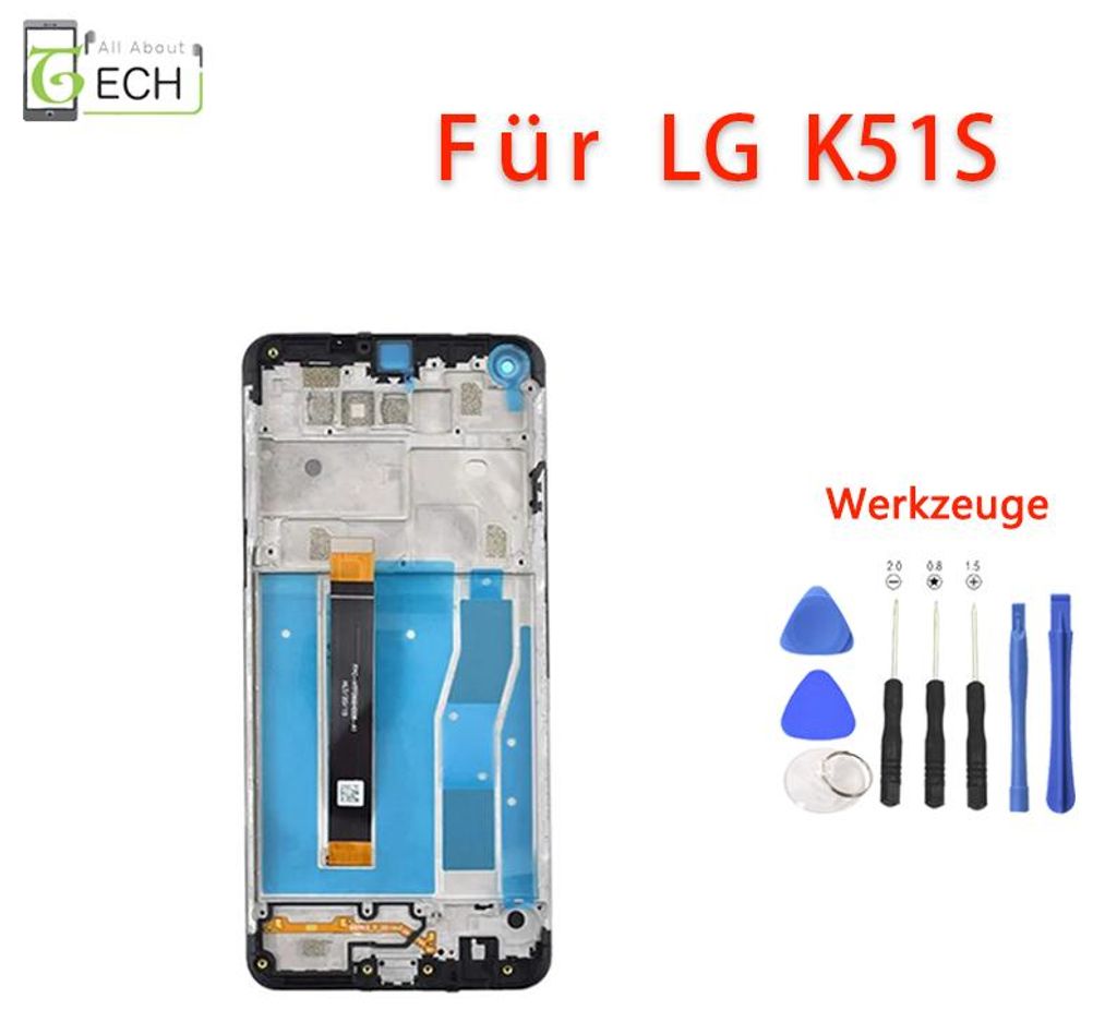 Für LG K51S K510 LMK510EMW LCD Display mit Rahmen Produktbild 