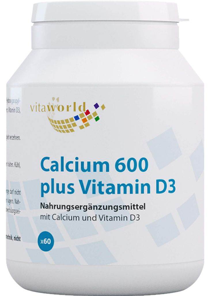 Vitaworld Calcium 600 plus Vitamin D3 Tabletten, 60 St. Produktbild 