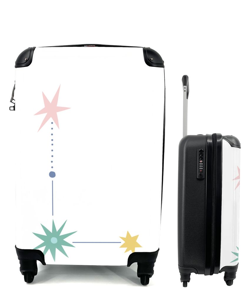 MuchoWow Koffer Handgepäck Trolley Rollkoffer Kleine Reisekoffer mit 4 Rollen - Alphabet - Kinder - Buchstabe - L - Cabin Size < 55x40x23 cm & 5...