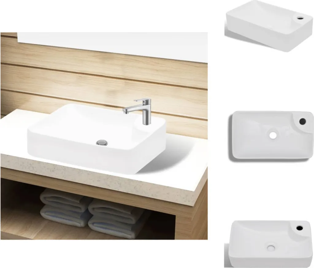 Lavabo Economico in Ceramica Bianca - Lavandino Bagno con Foro Prezzo