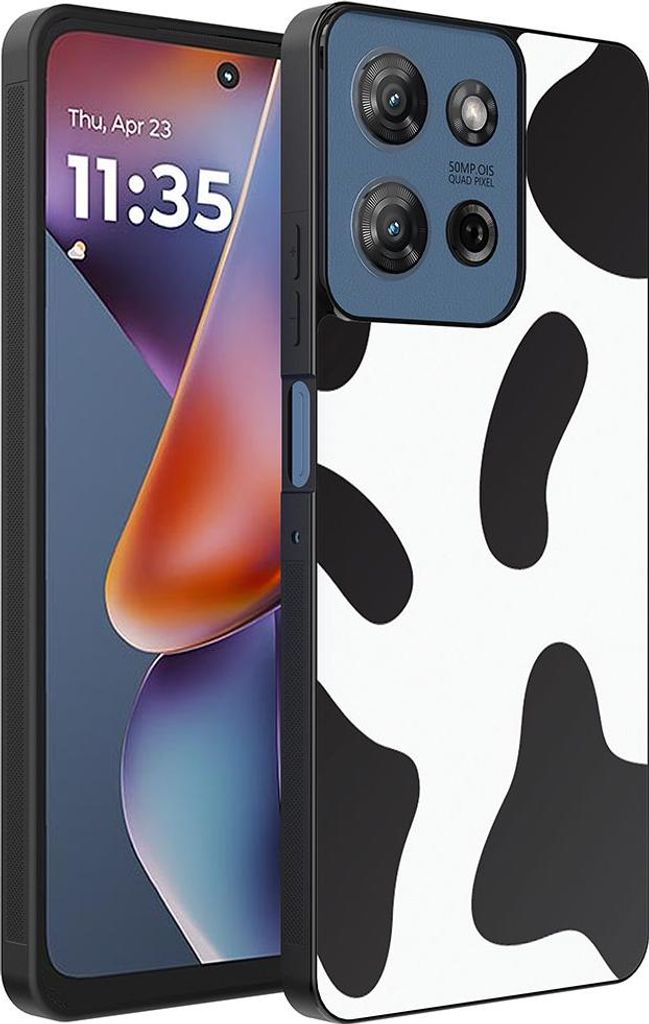 Smartphonica Telefon Fall geeignet für Motorola Moto G 2025 mit Kuh Flicken drucken - TPU Backcover Fall mit Kuh Flicken Design