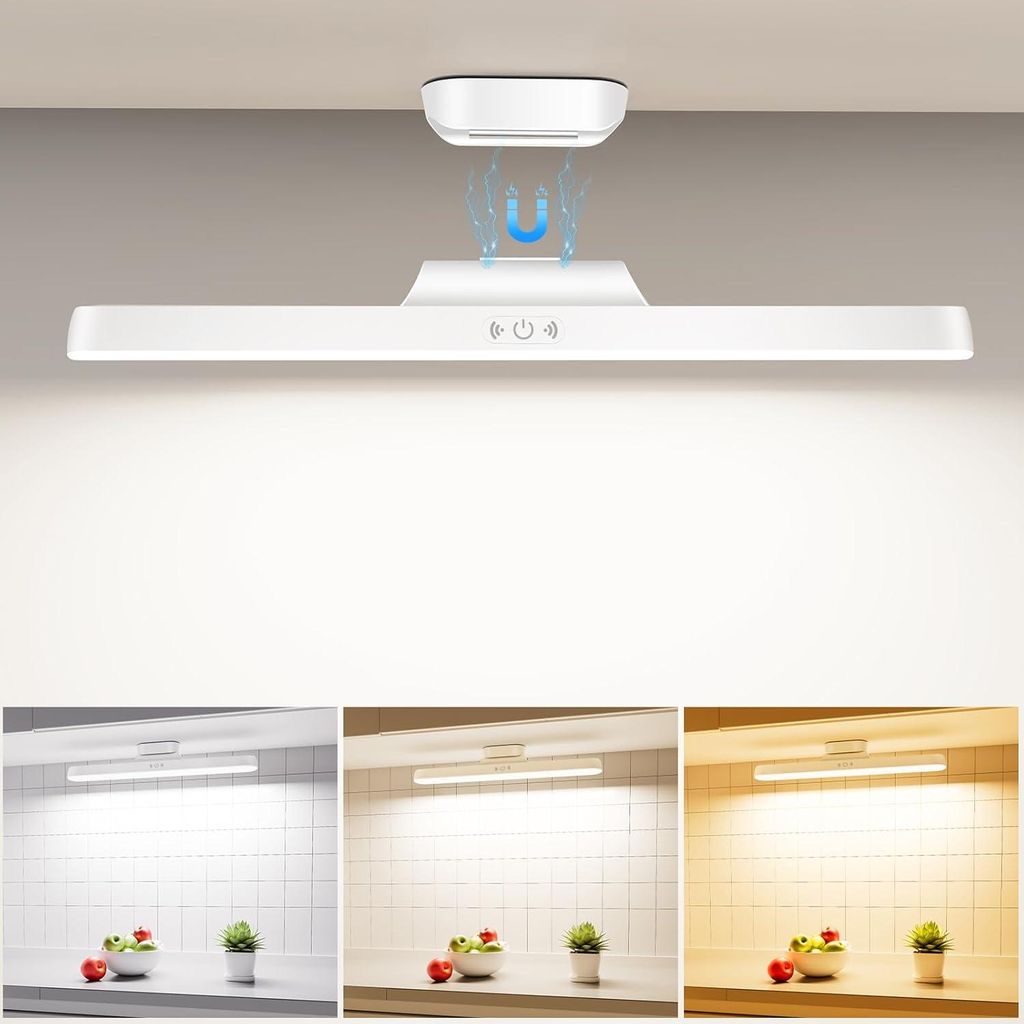 32 cm wiederaufladbare LED-Lampe – 3000 mAh, Speichersensor, Magnet, einstellbares Licht, vielseitig einsetzbar