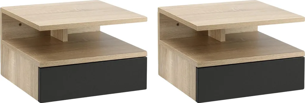 Table de chevet murale bois naturel pour simplifier le ménage au sol