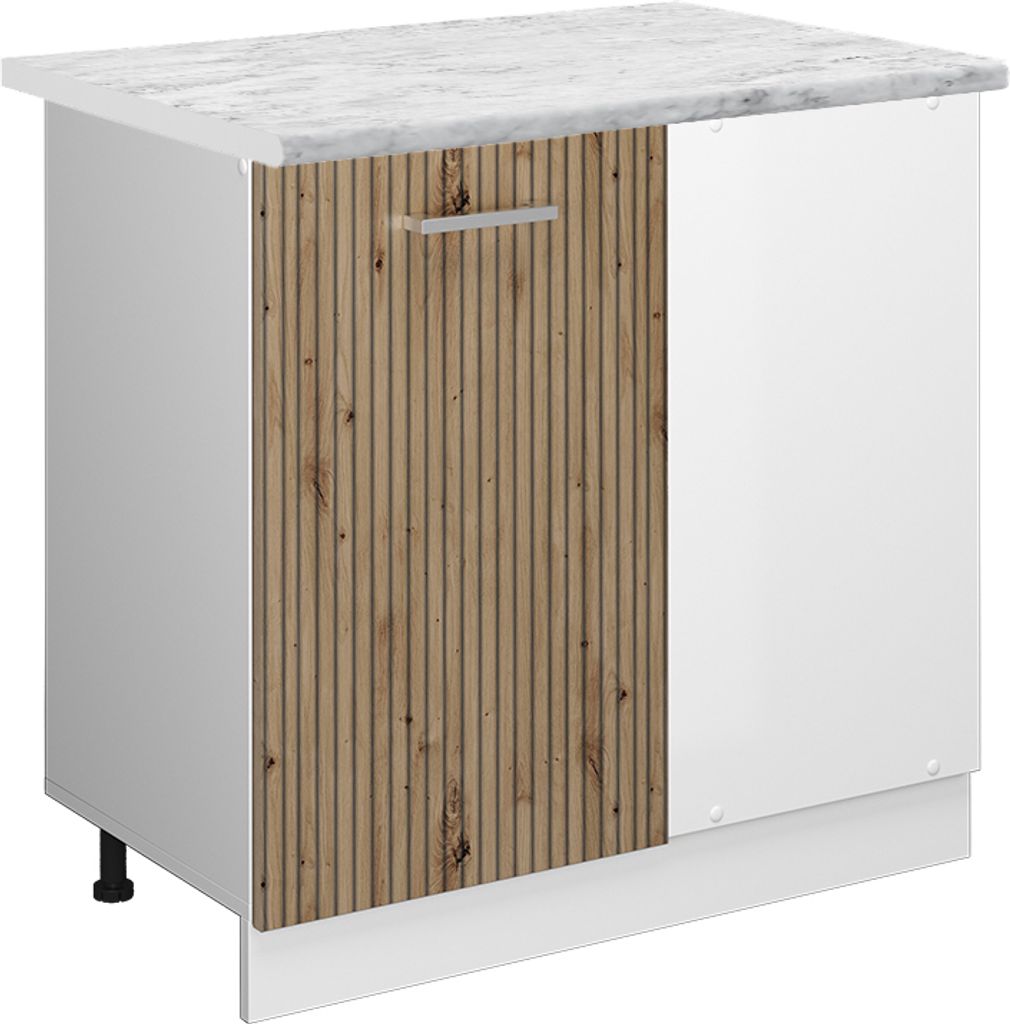 Eckunterschrank Vicco R-Line Artisan-Eiche 86 cm , AP Marmor, Model 49184