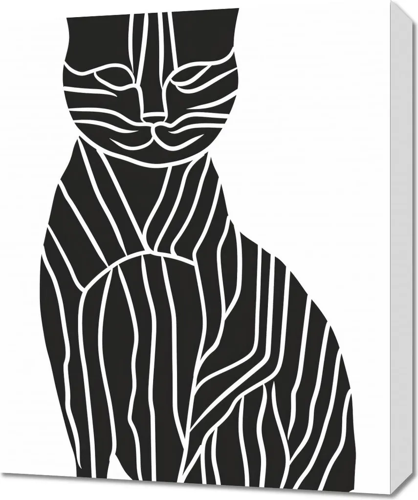 Art Mural Chat Zébré 50x60 cm - Solution Déco pour Mur Vide et Triste