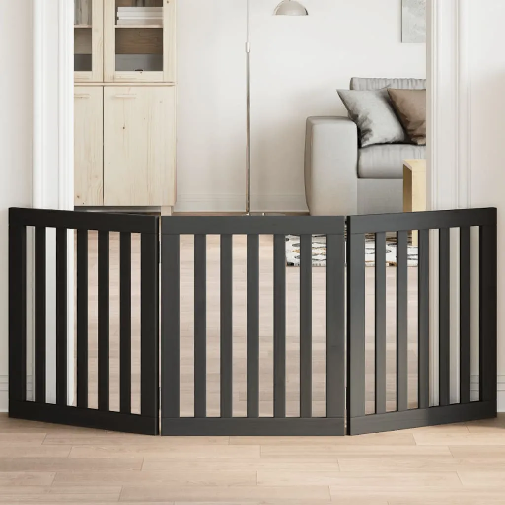 Best Möbel Cancelletto per cani 3 pezzi pieghevole nero 150 cm in legno di pioppo - Accessori vari per cani Cloris New2589466 1pacco