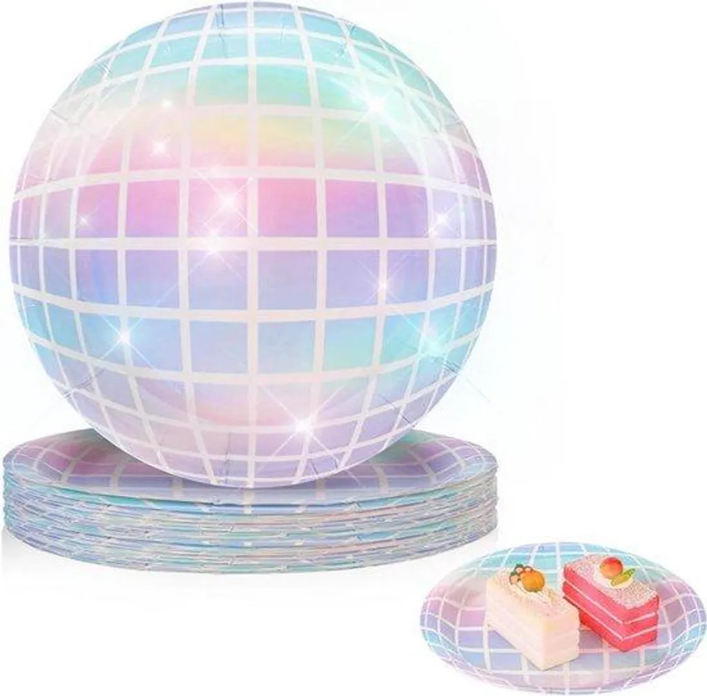25 Assiettes Disco Colorées 18cm - Déco Années 70 - Fête & Anniversaire