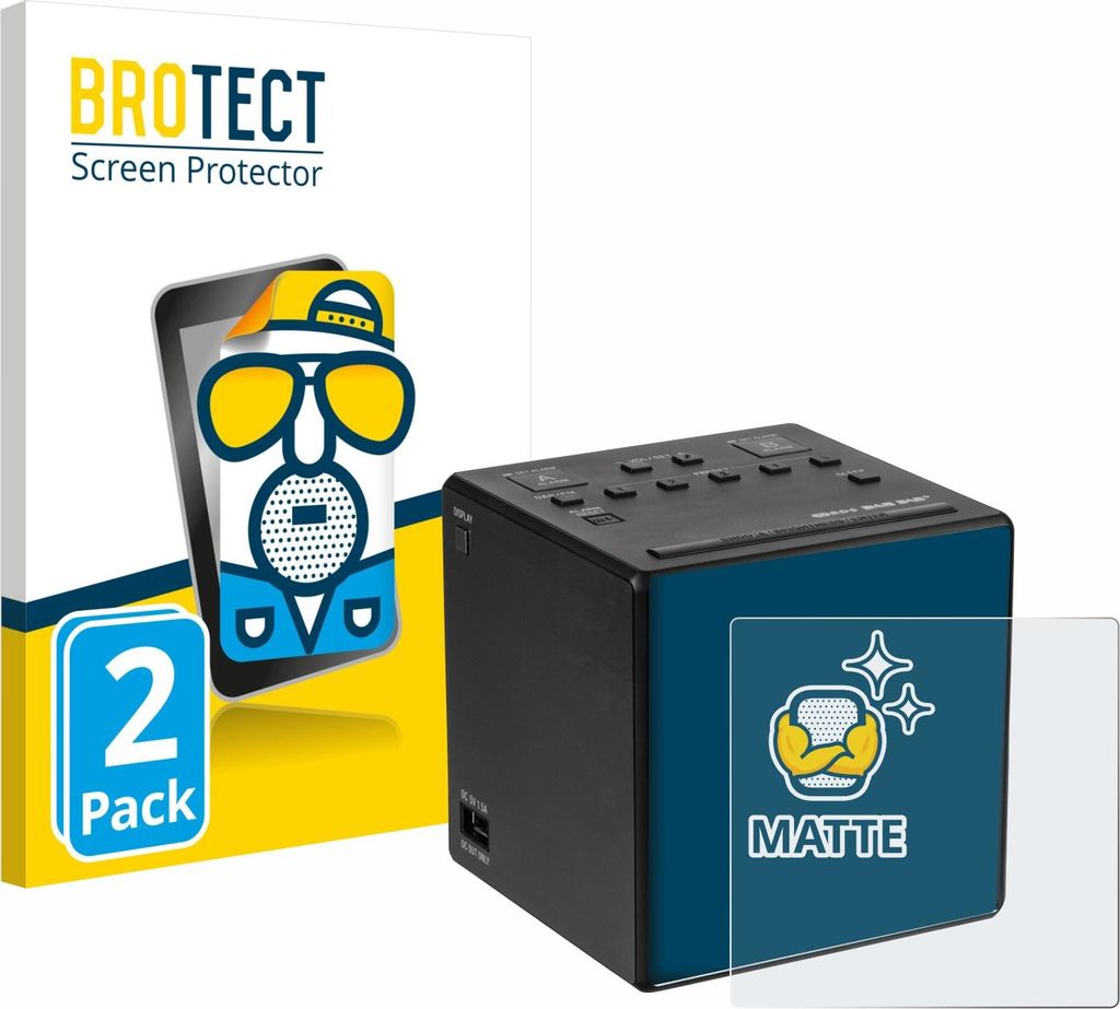 2x BROTECT Schutzfolie für Sony XDR-C1DBP Displayschutz Displayschutzfolie Folie Matt Entspiegelungsfolie