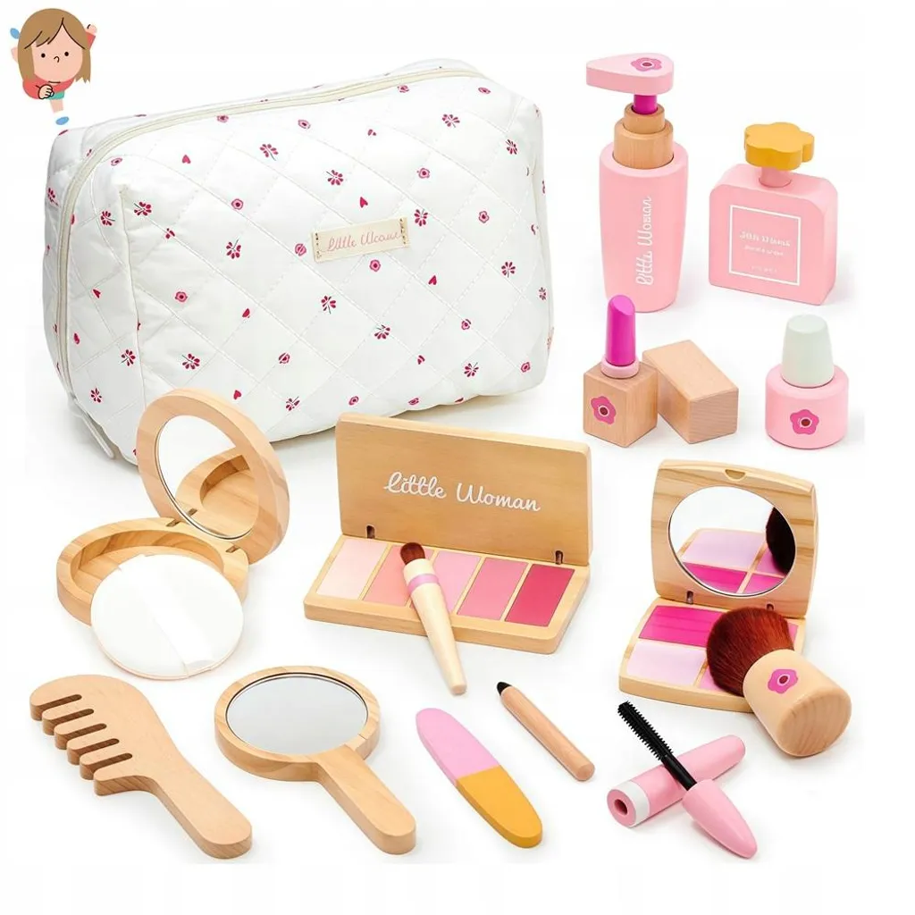 Set de maquillage bois 15 accessoires : Mallette de luxe pour enfants