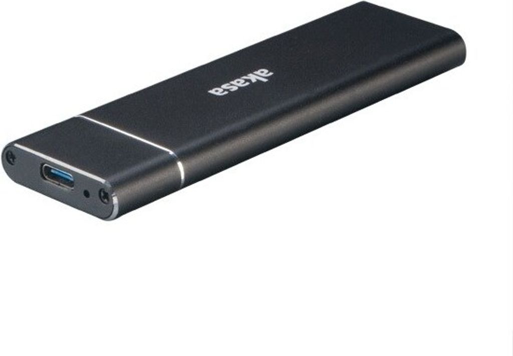 Akasa AK-ENU3M2-02, SSD-Gehäuse, M.2, M.2, 10 Gbit/s, USB Anschluss, Schwarz