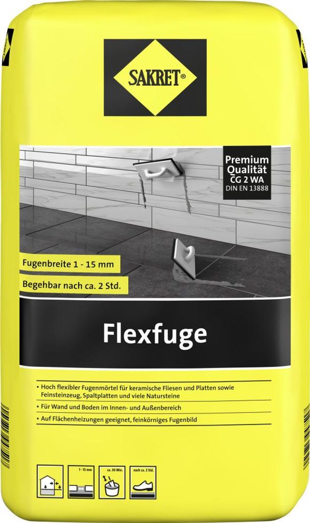 SAKRET Flexfuge 1 - 15 mm dunkelgrau 15 kg Produktbild 