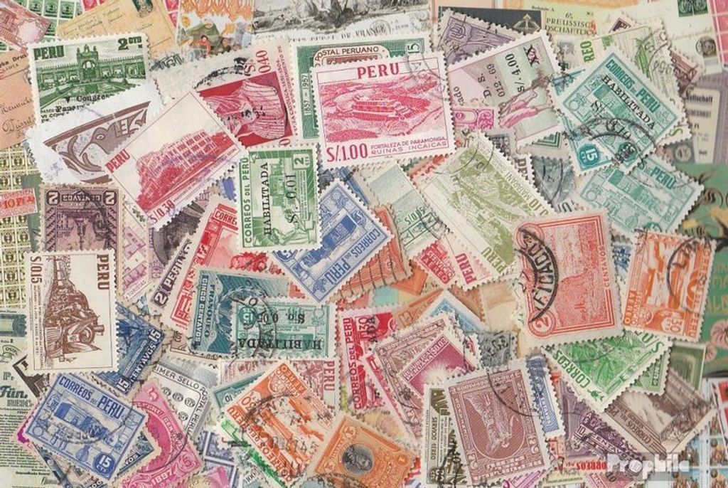 Briefmarken Peru 100 verschiedene Marken