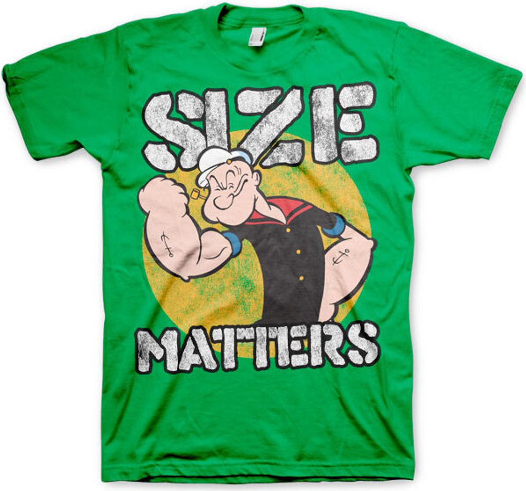 Popeye - Size Matters T-Shirt - XX-Large - Green