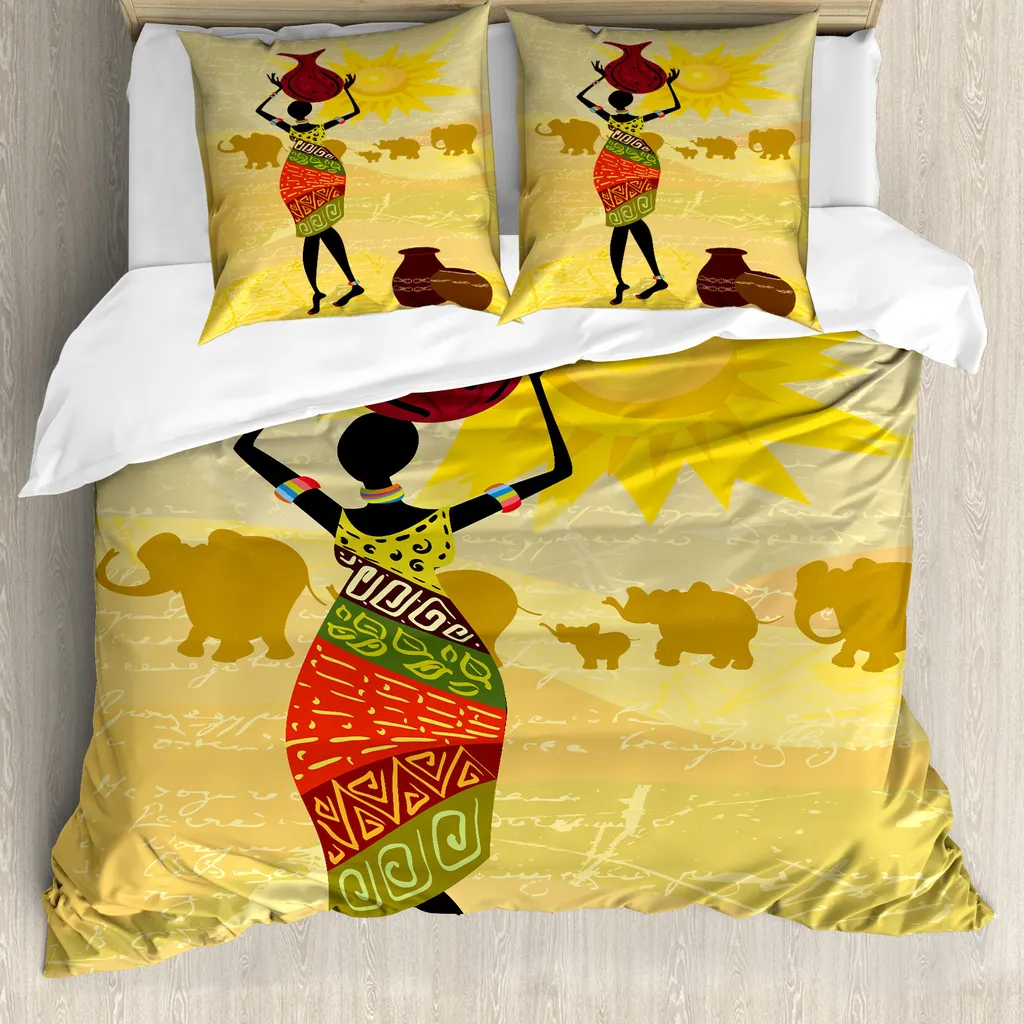 Set Letto Ipoallergenico ABAKUHAUS African Sun Antiacaro Matrimoniale
