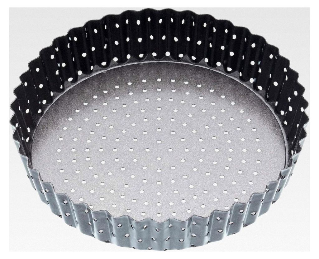MasterClass Crusty Bake 18 cm gelochte Quicheform mit PTFE-, PFOA- und BPA-freier Antihaftbeschichtung, robustem 1 mm dickem Kohlenstoffstahl und l...